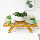 Suporte Dobrável de Madeira Maciça para Plantas – Multiandar e Decorativo