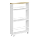 Carrinho de Servir com Rodas WOLTU – 3 Andares em Madeira com Freios