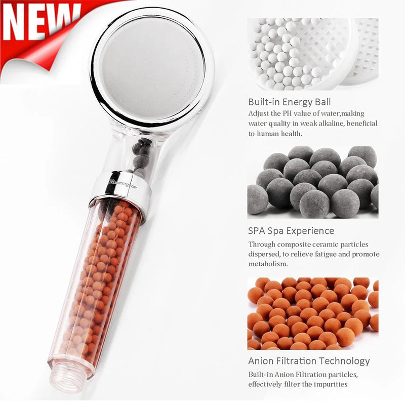 Chuveiro SPA de Íons Negativos com Filtro, Alta Pressão e Economia de Água – Tipo Chuva