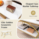 Mesa de Centro Moderna 2 Andares com Estrutura Metálica Arqueada