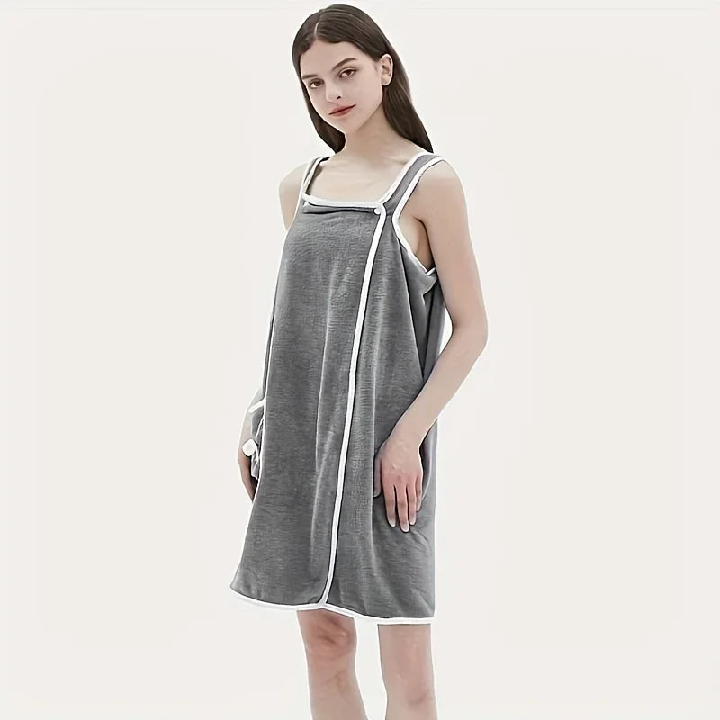 Toalha Roupão Feminino para Banho, Estilo Saia Longa, Absorvente, Lavável – Para Adultos
