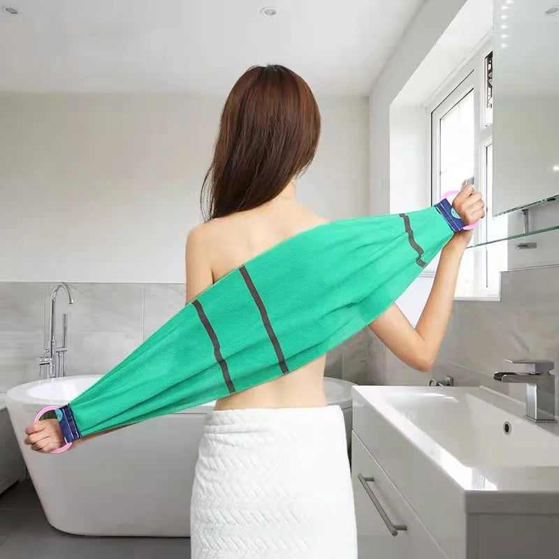 Esponja de Banho Dupla Face com Alças – Limpeza e Conforto no Seu Banho!