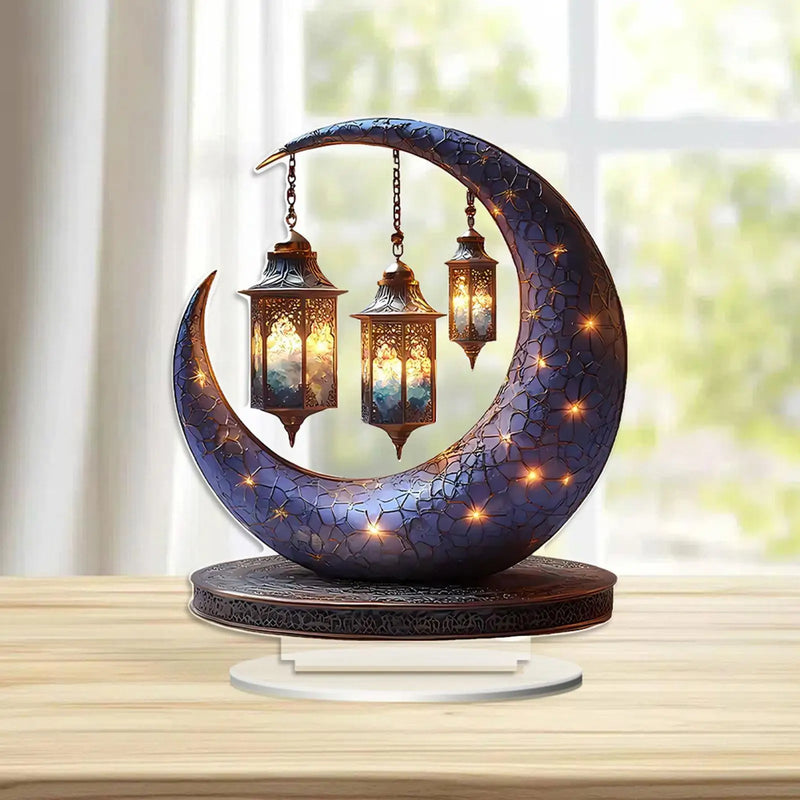 Luminária Decorativa Lua com Lanternas Suspensas – Elegância e Magia na Sua Decoração
