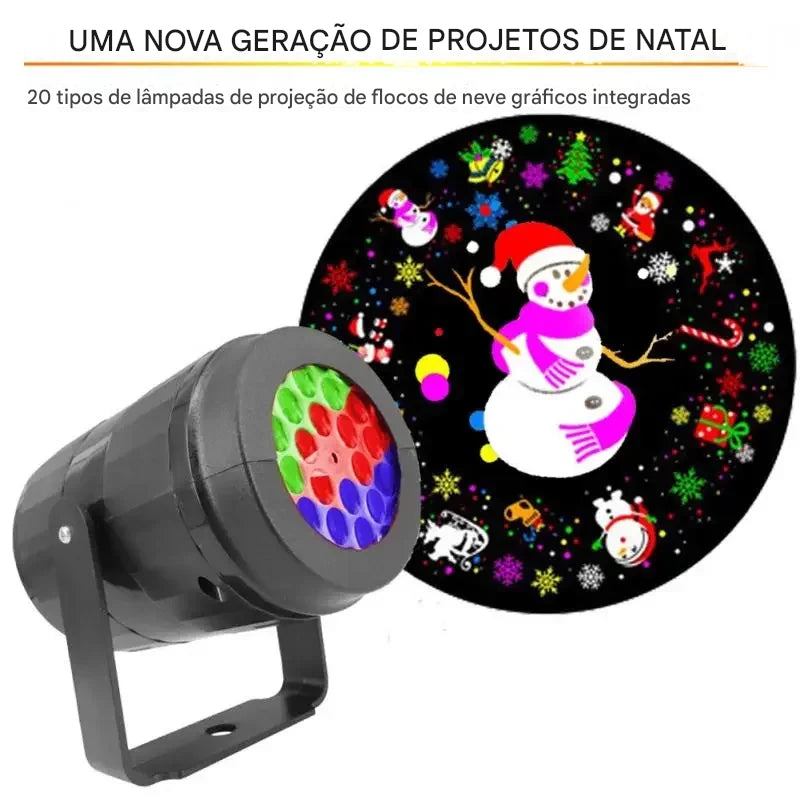 Projetor Natalino Mágico – Ilumine seu Natal com Magia e Cor!