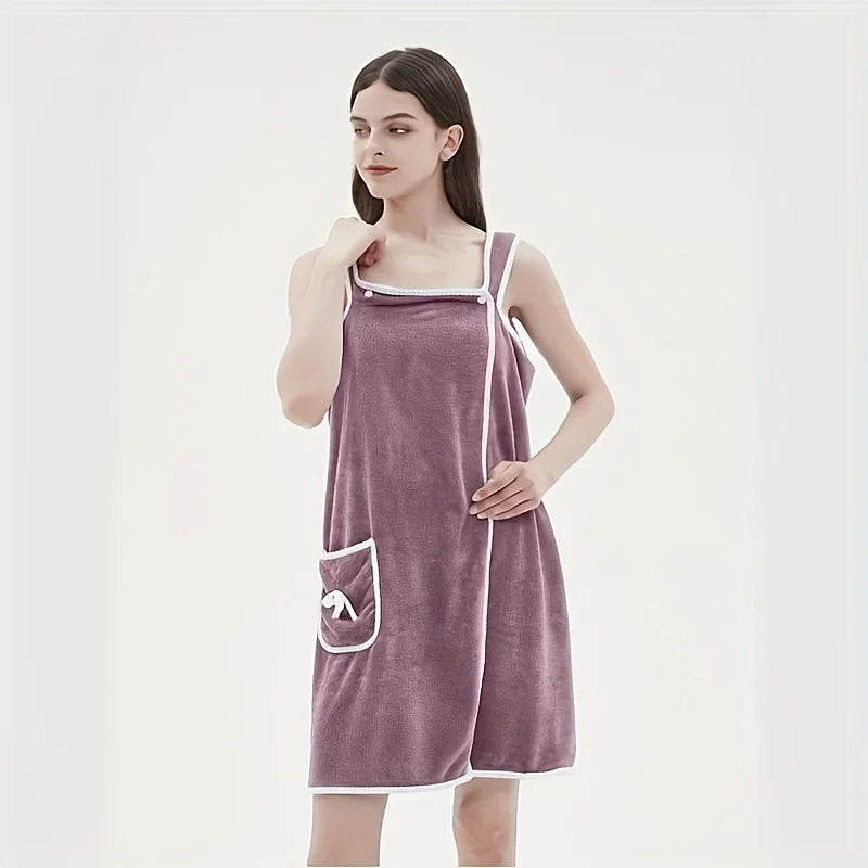 Toalha Roupão Feminino para Banho, Estilo Saia Longa, Absorvente, Lavável – Para Adultos