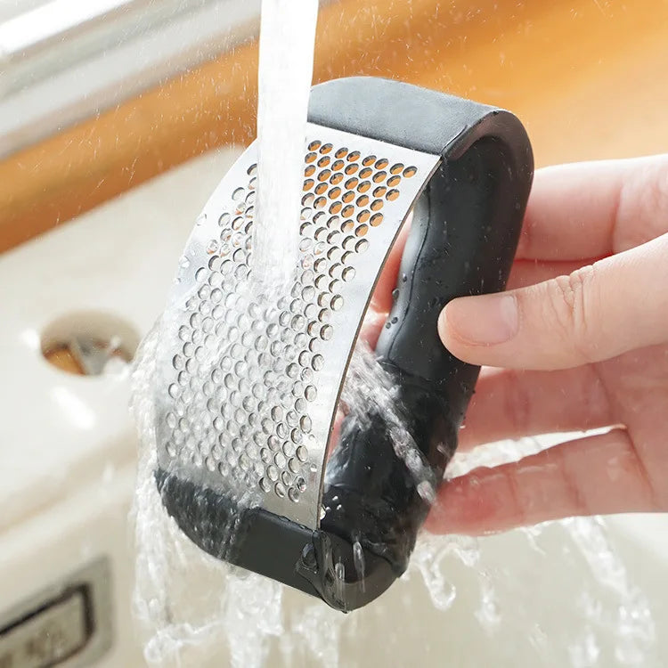 Amassador de Alho Ergonômico em Aço Inoxidável