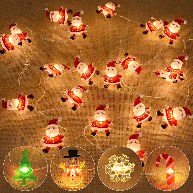 Pisca Pisca LED Natalino Decorativo – Papai Noel, Boneco de Neve, Árvore, Floco de Neve e Bengala