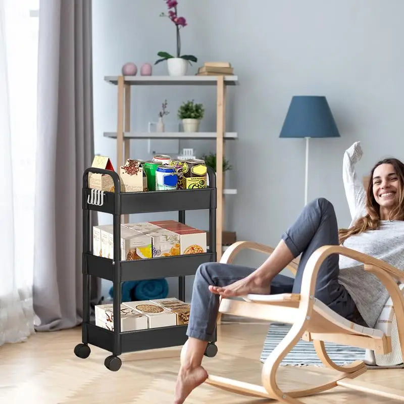 Carrinho Multiuso de Armazenamento com Rodas – Design Compacto e Multiandar
