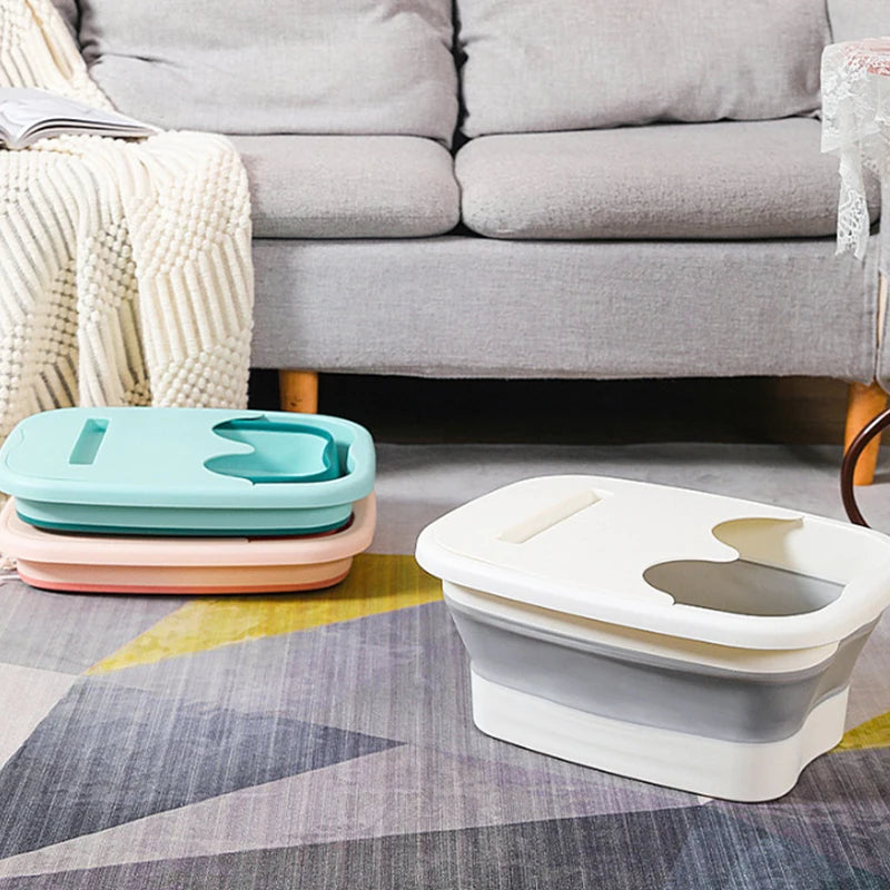 Balde Dobrável para Banho de Pés com Massagem – Spa, Sauna e Pedicure em Casa