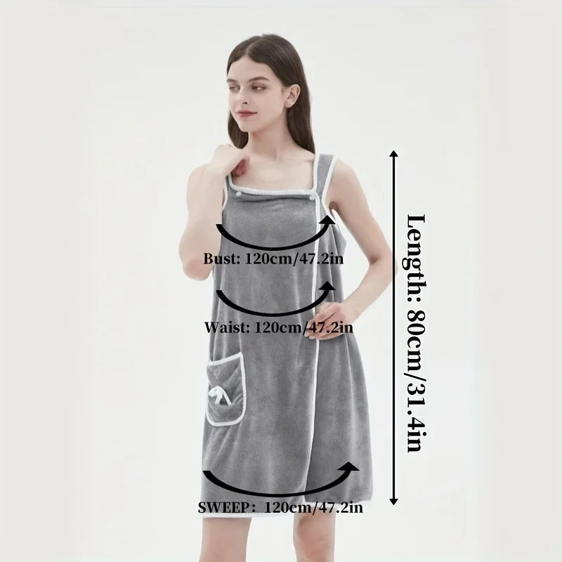 Toalha Roupão Feminino para Banho, Estilo Saia Longa, Absorvente, Lavável – Para Adultos