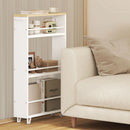 Carrinho de Servir com Rodas WOLTU – 3 Andares em Madeira com Freios