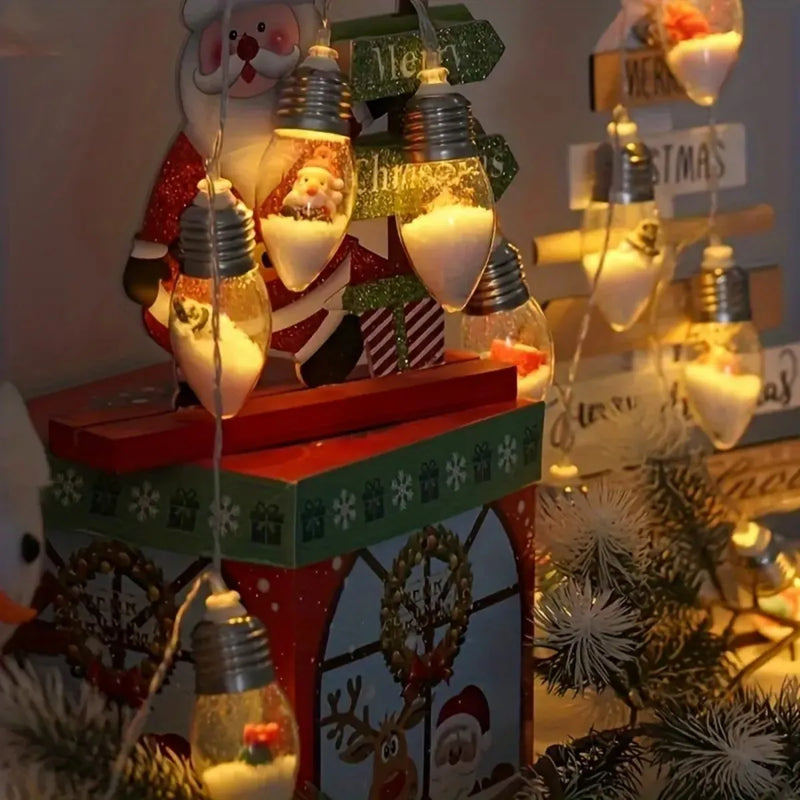 Luzes Decorativas de Natal com Mini Enfeites Internos